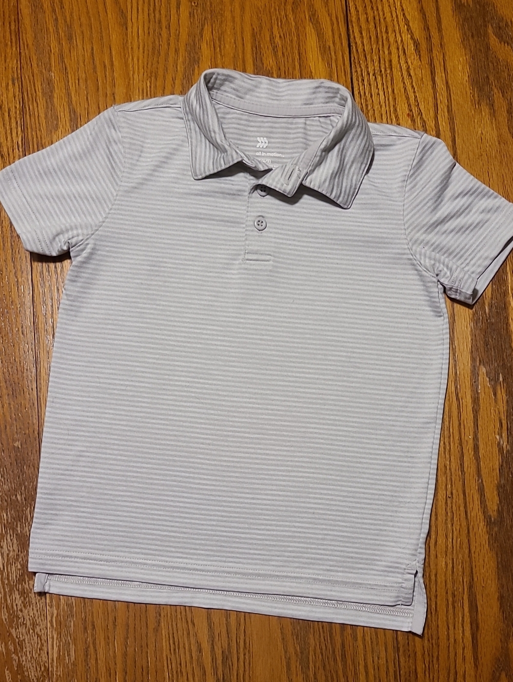 all in motion Kids Light Gray Striped Polo Shirt - XS